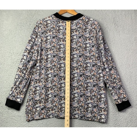 Free People Jacket Womens Size Medium Full Zip Button Floral Print Pockets - Picture 5 of 10